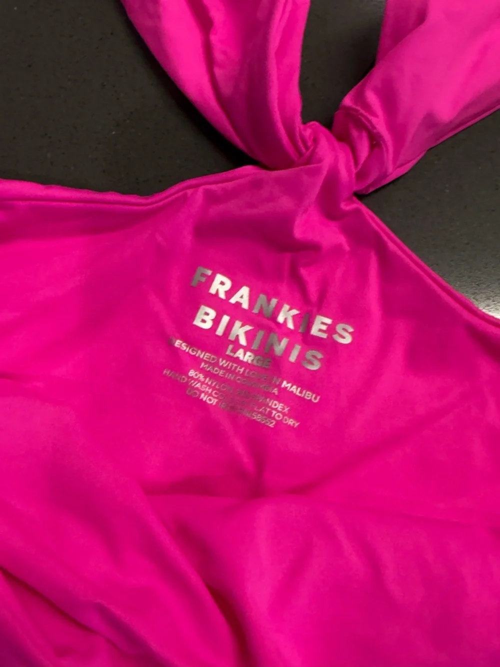 Frankies Bikinis Dorothy Halter One-Piece Swimsuit Hot Pink Size Large